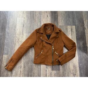 Jou Jou Brown Faux Suede Jacket